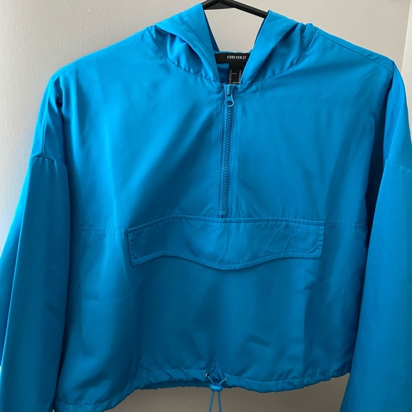 FOREVER21 cropped blue windbreaker - Picture 1 of 4
